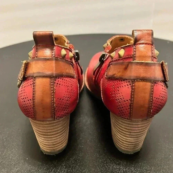 L’Artiste by Spring Step Womens Leather Ankle Bootie red - Picture 5 of 6